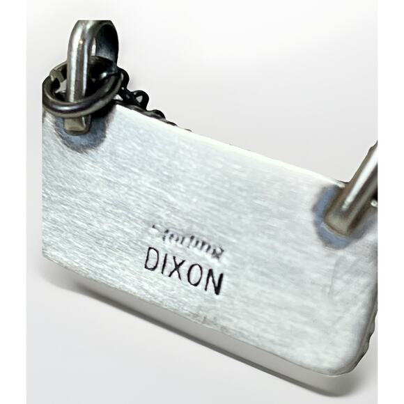 Navajo Kingman Turquoise Dixon Sterling Silver Bar Necklace 17" by J Dixon 6.9g - Picture 14 of 16